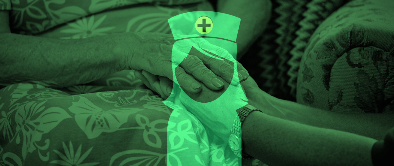 Nurse icon on carer background